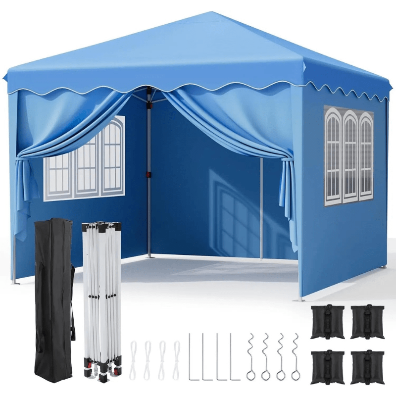 Tonnelle pliante Acier Bleue