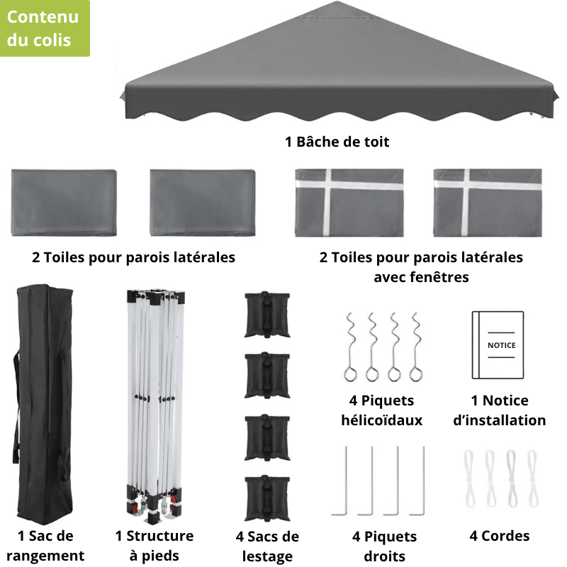 Tonnelle pliante Acier Bleue